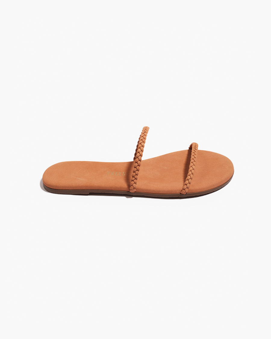 TKEES Gemma Braid Leather Sandals in Pout