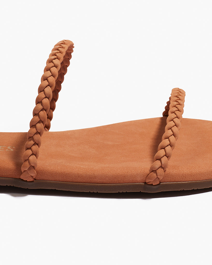 TKEES Gemma Braid Leather Sandals in Pout