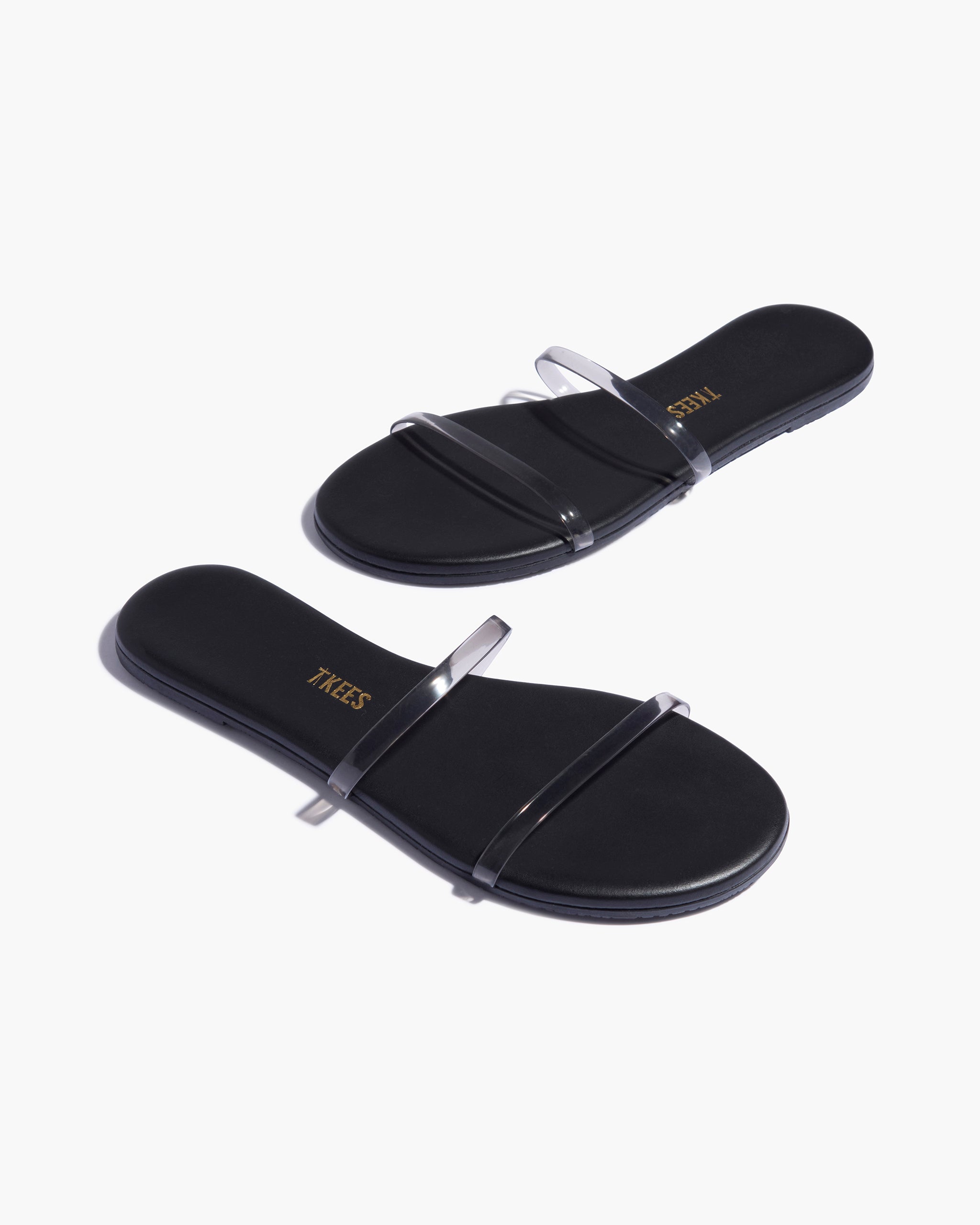 TKEES Gemma Clears Leather Sandals in Black