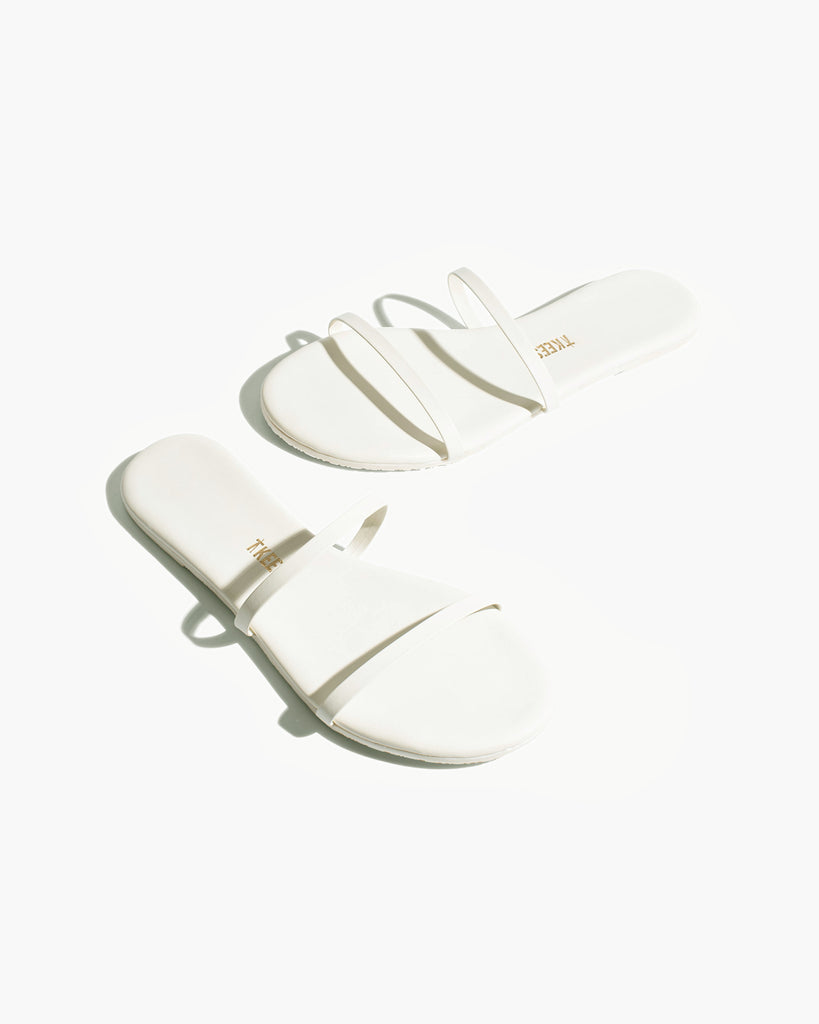 TKEES Gemma Leather Sandals in Cream