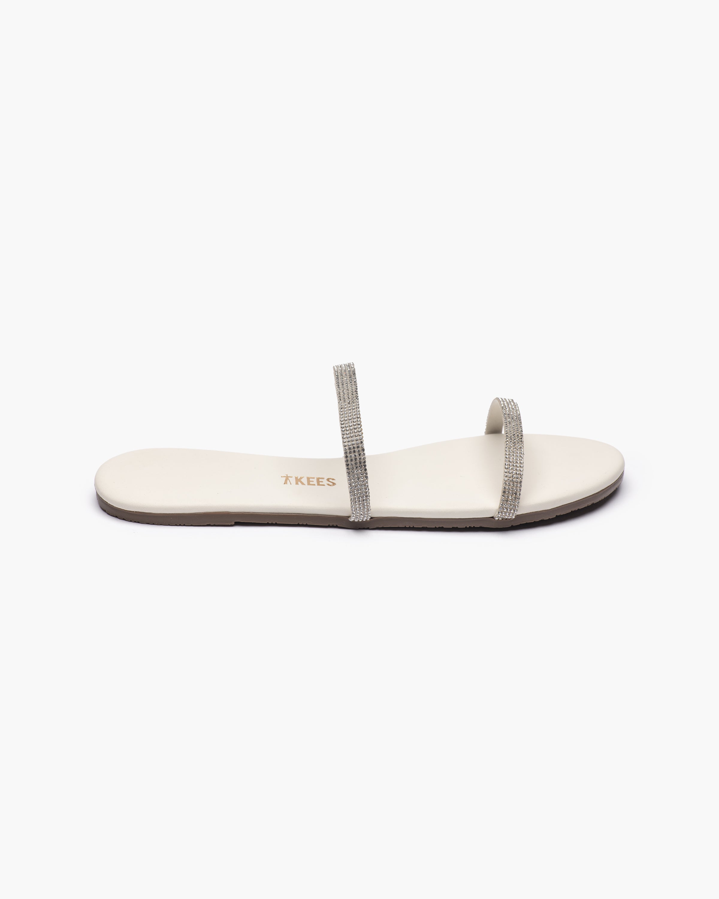 TKEES Infinity Gemma Leather Sandals in Cream