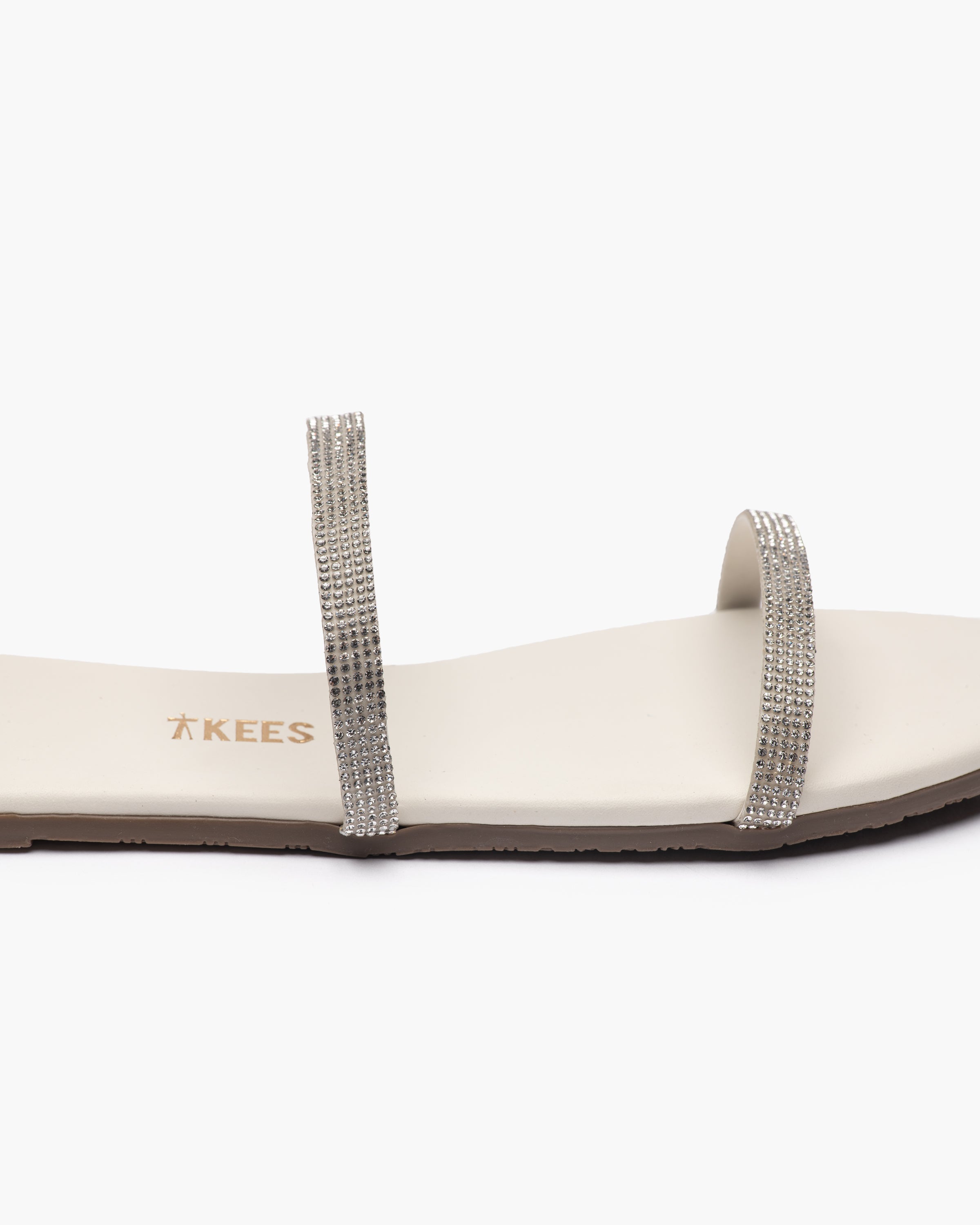 TKEES Infinity Gemma Leather Sandals in Cream
