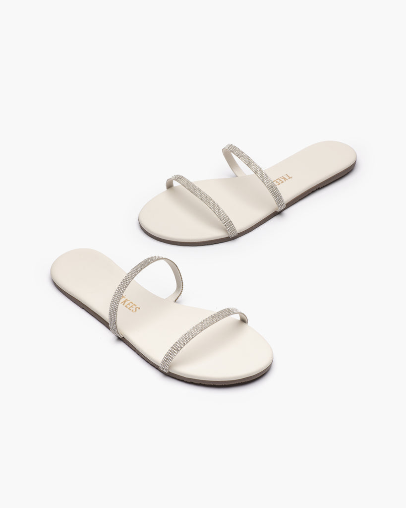TKEES Infinity Gemma Leather Sandals in Cream