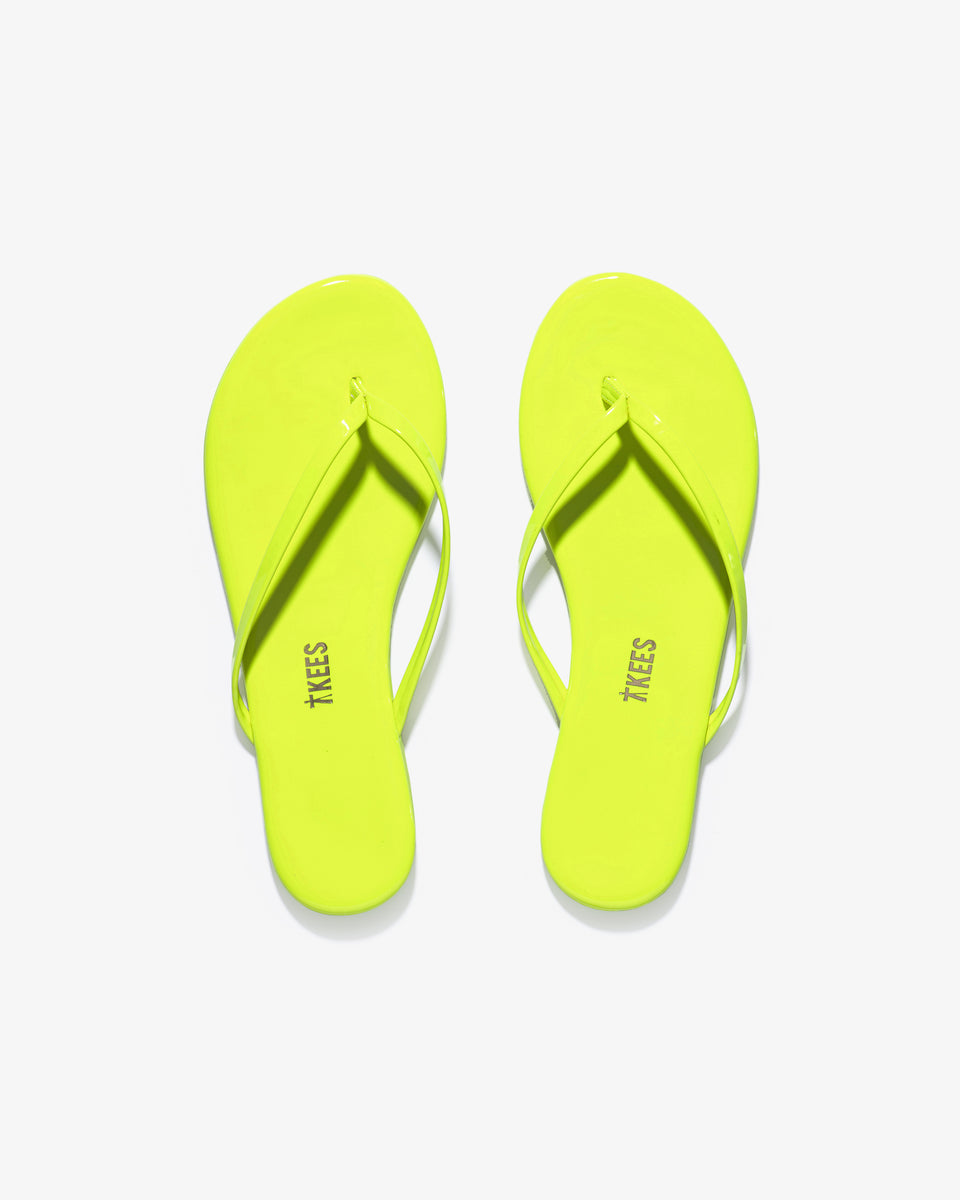 Lily Patent in Neon Yellow Women's Sandals TKEES TKEES