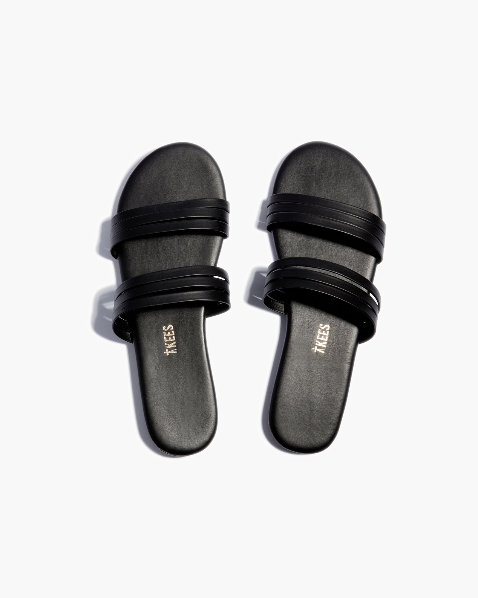 TKEES FOUNDATION サンダル ブラック 6 TKEES Square Toe Lily Leather Flip Flops in Black