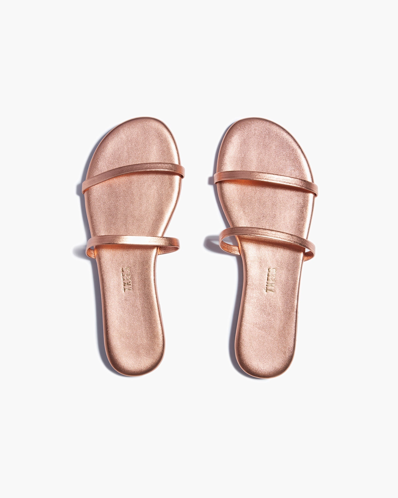 TKEES Gemma Metallics Leather Sandals in Beach Pearl