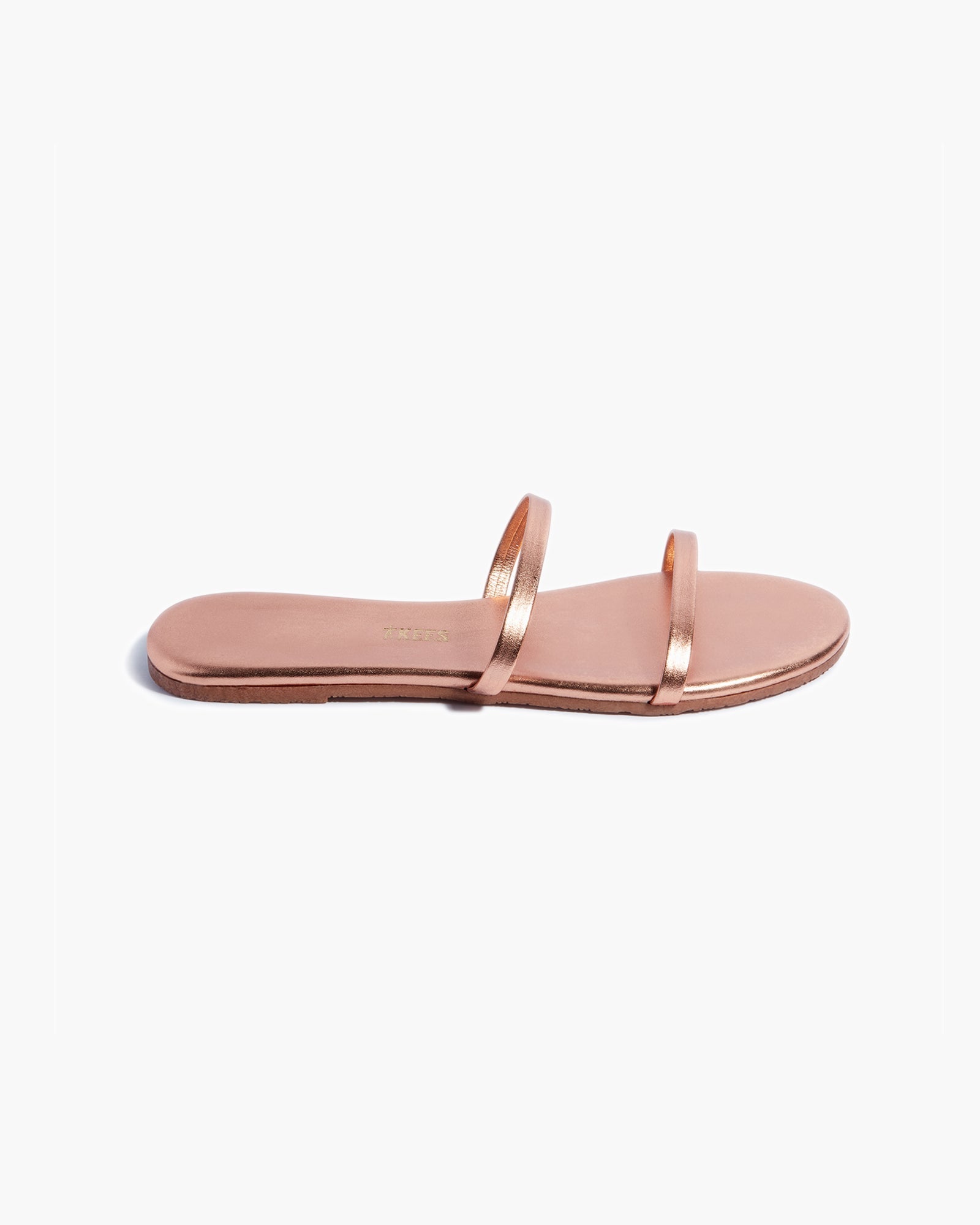 TKEES Gemma Metallics Leather Sandals in Beach Pearl