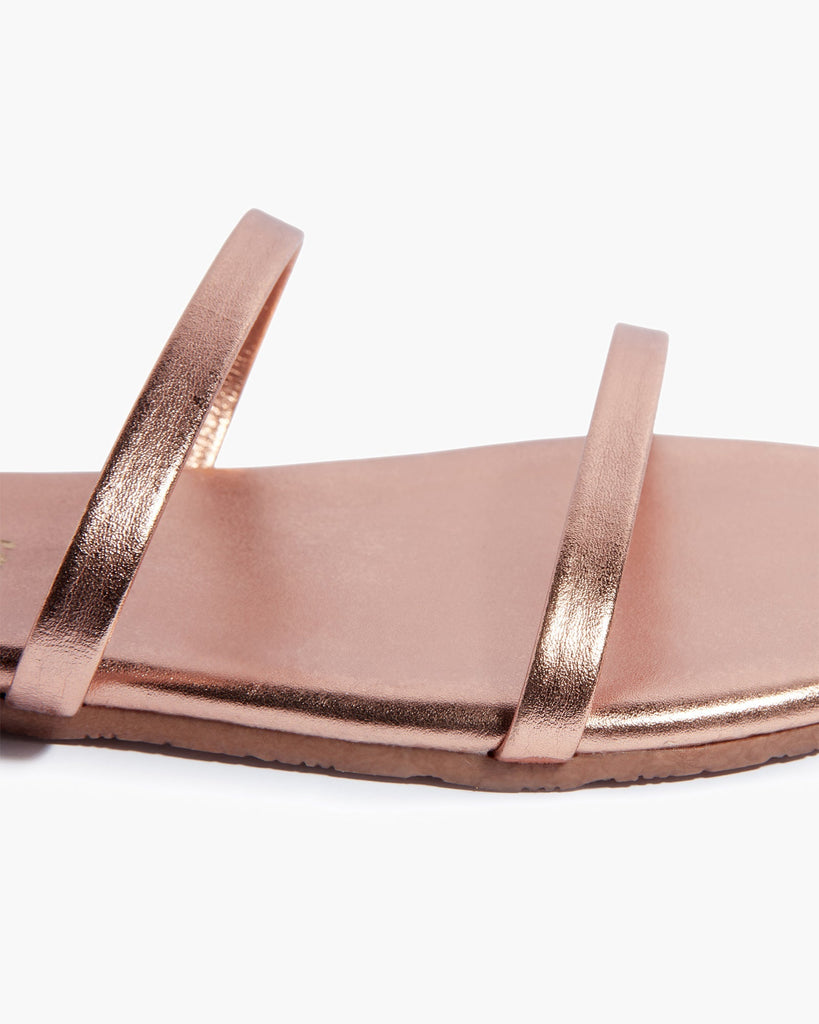 TKEES Gemma Metallics Leather Sandals in Beach Pearl