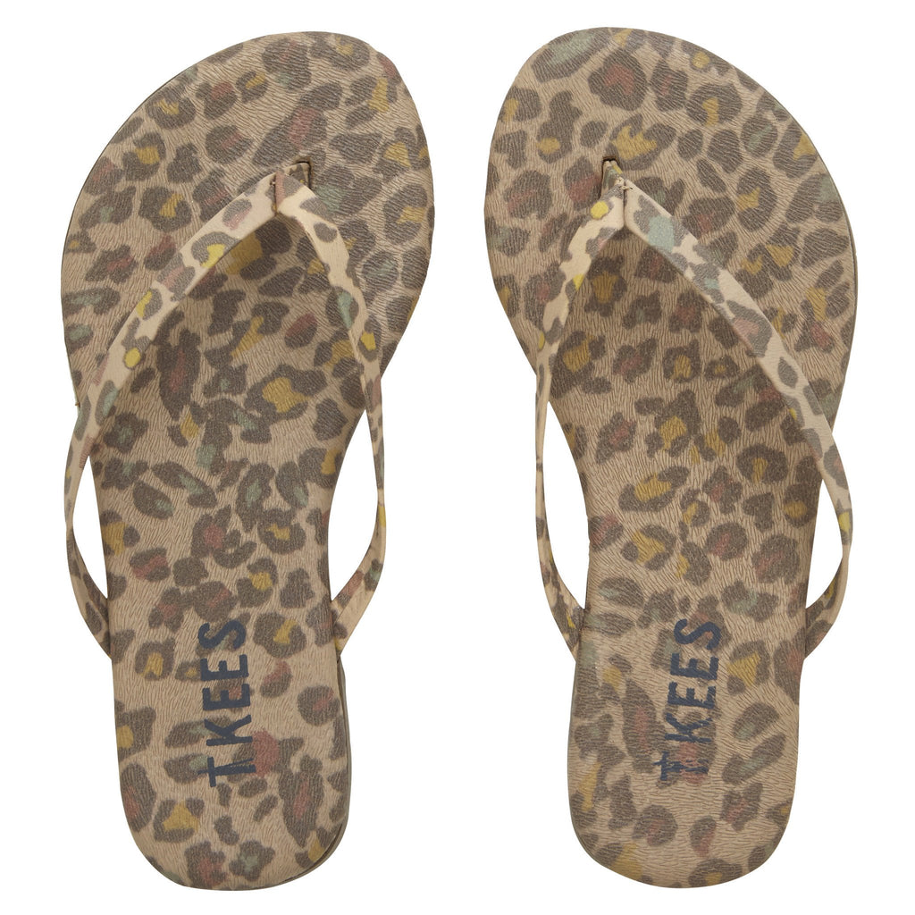Kids Cheetah Print Flip Flops