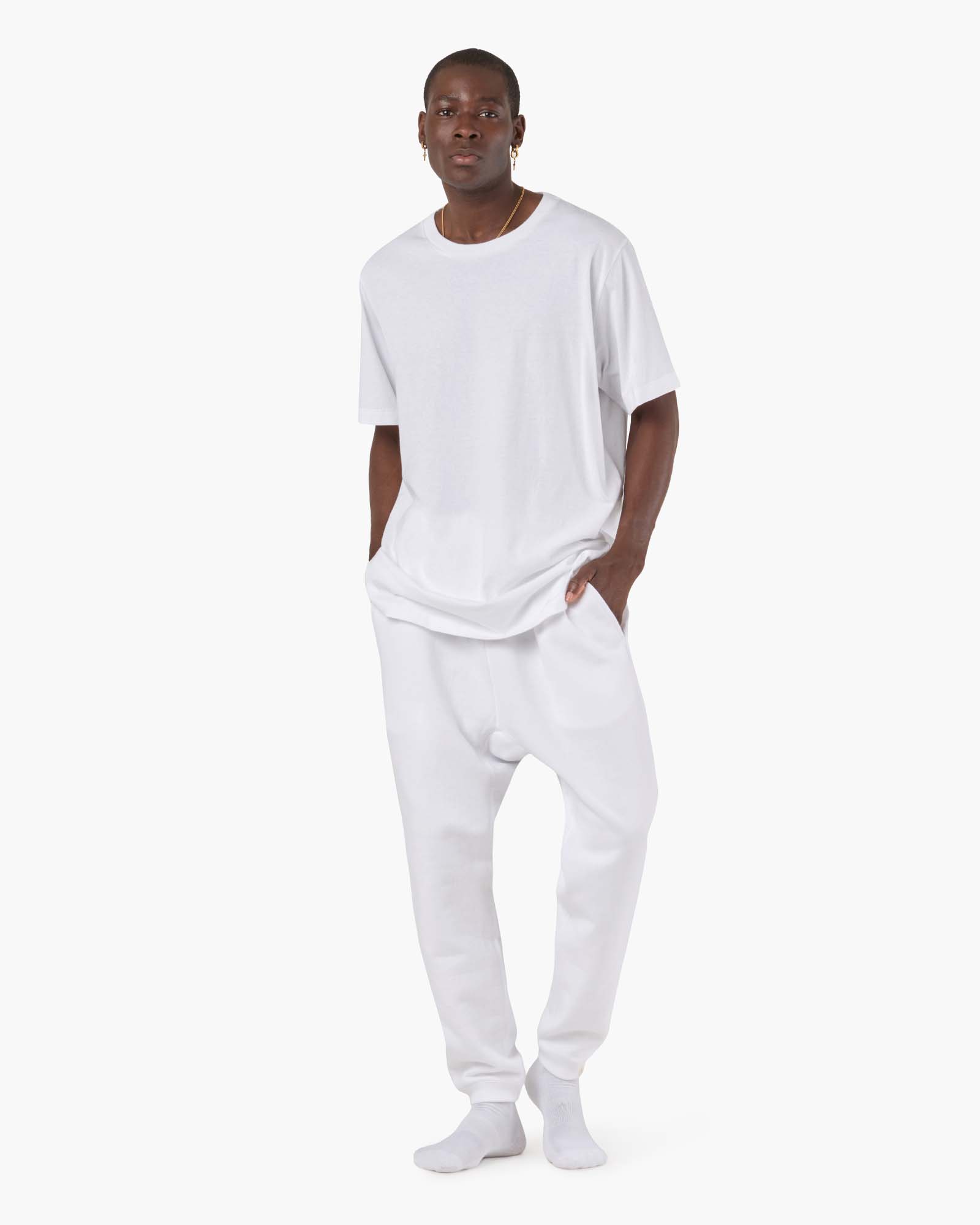 Core Fleece Jogger in White | Sweatpants | Unisex Clothing – TKEES