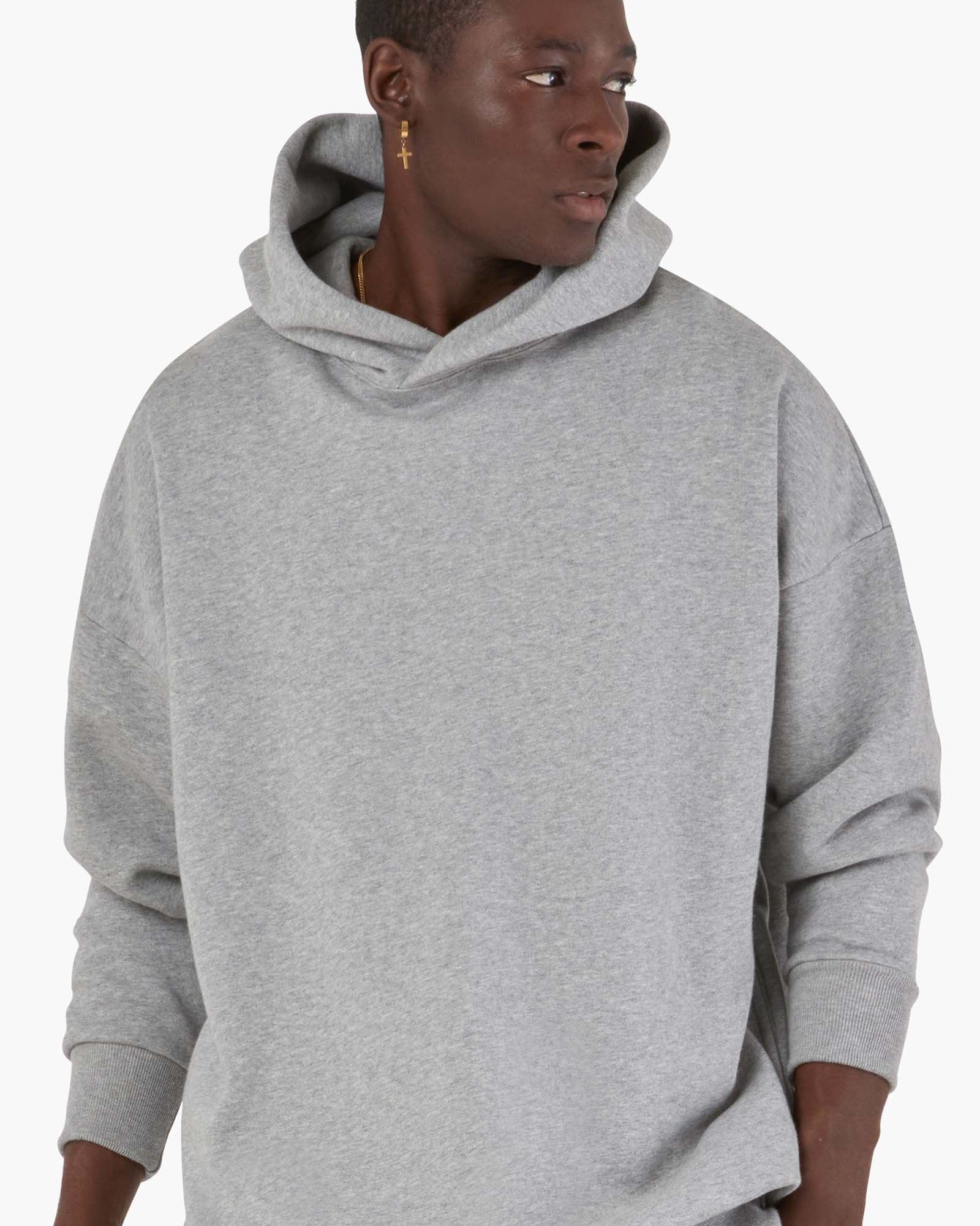 Core Fleece Oversized Hoodie in Grey Mix, Sweatshirts