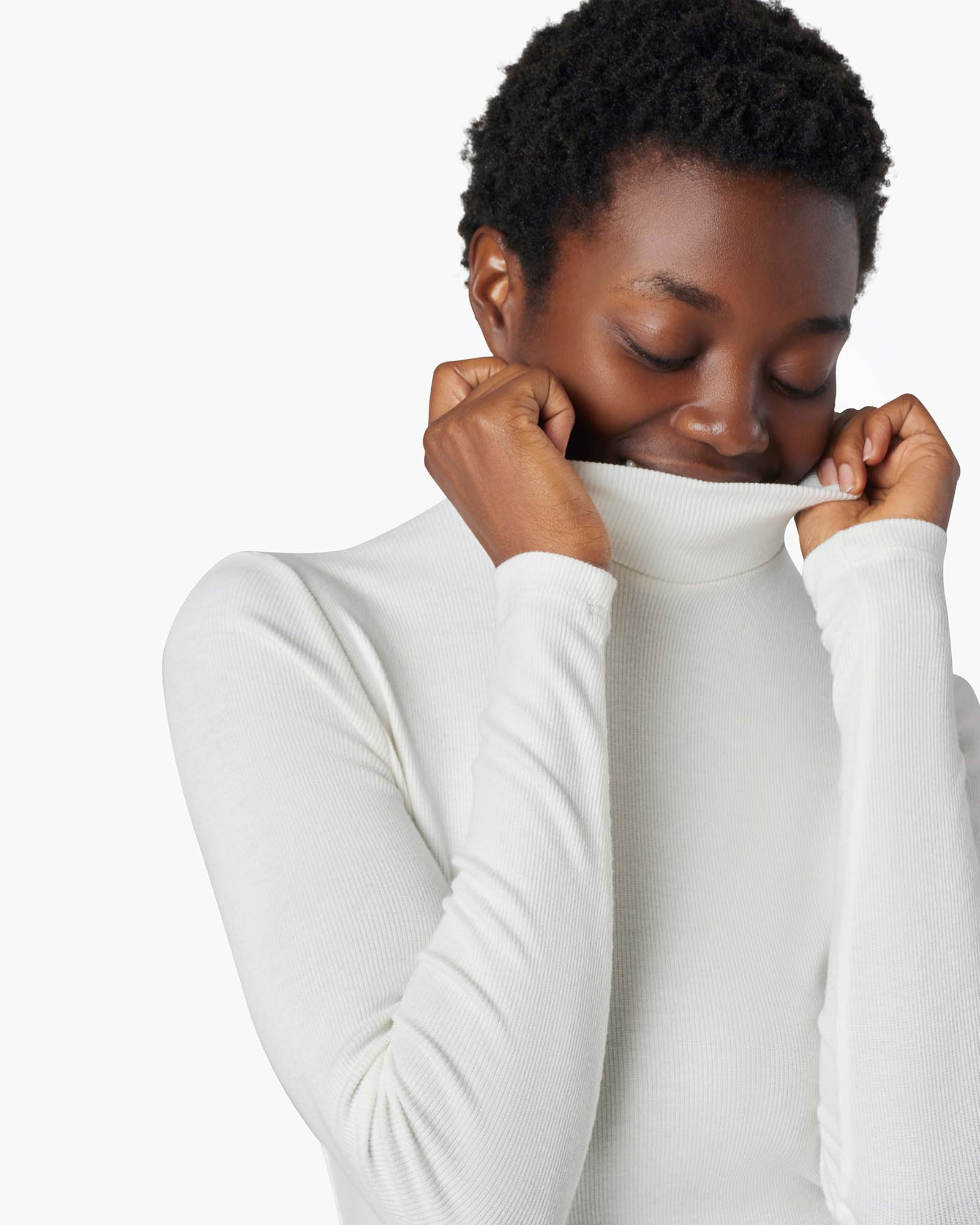 Super Rib Turtleneck In Ivory Women s Clothing TKEES Super Rib Turtleneck In Ivory Women s Clothing TKEES