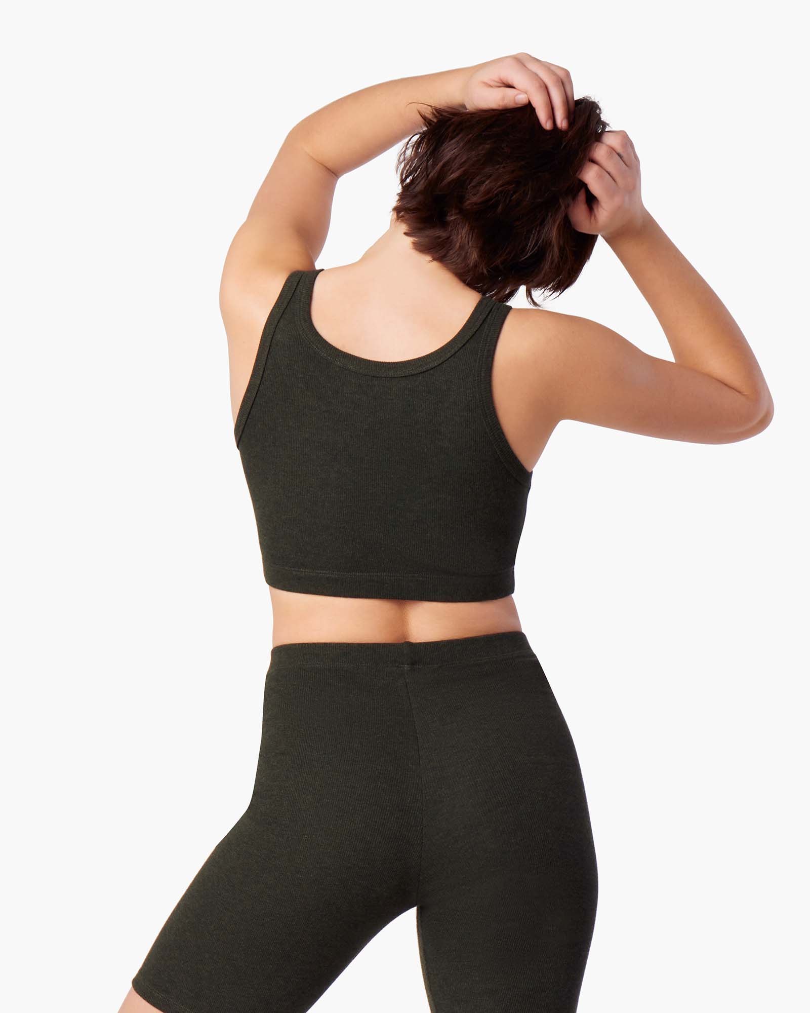 Super Rib TwoinWay Tank Bra in Moss | Women's Clothing – TKEES