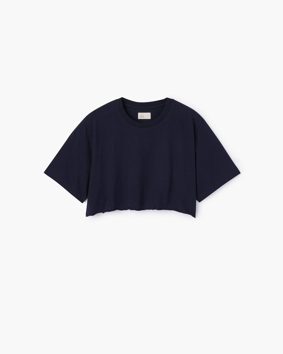 Cropped Tee in Midnight Navy | T-Shirts | Women's Clothing