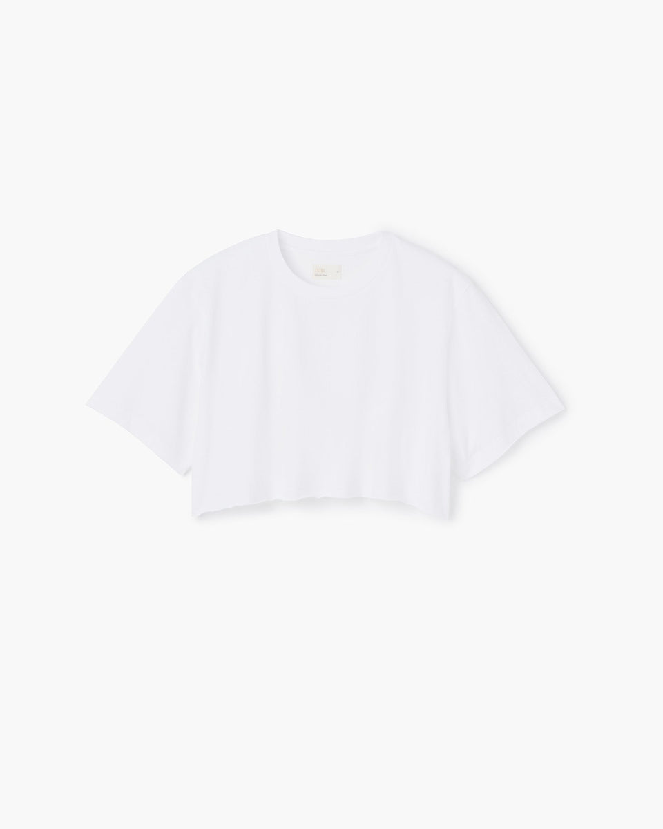Cropped Tee in White | T-Shirts | Women's Clothing – TKEES