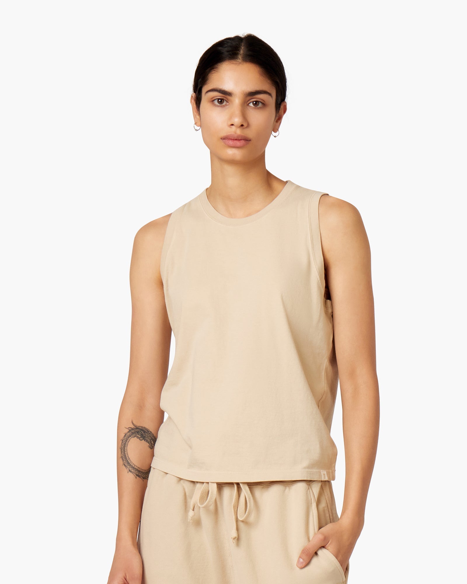 Core Tank in Latte | T-Shirts | Women's Clothing – TKEES