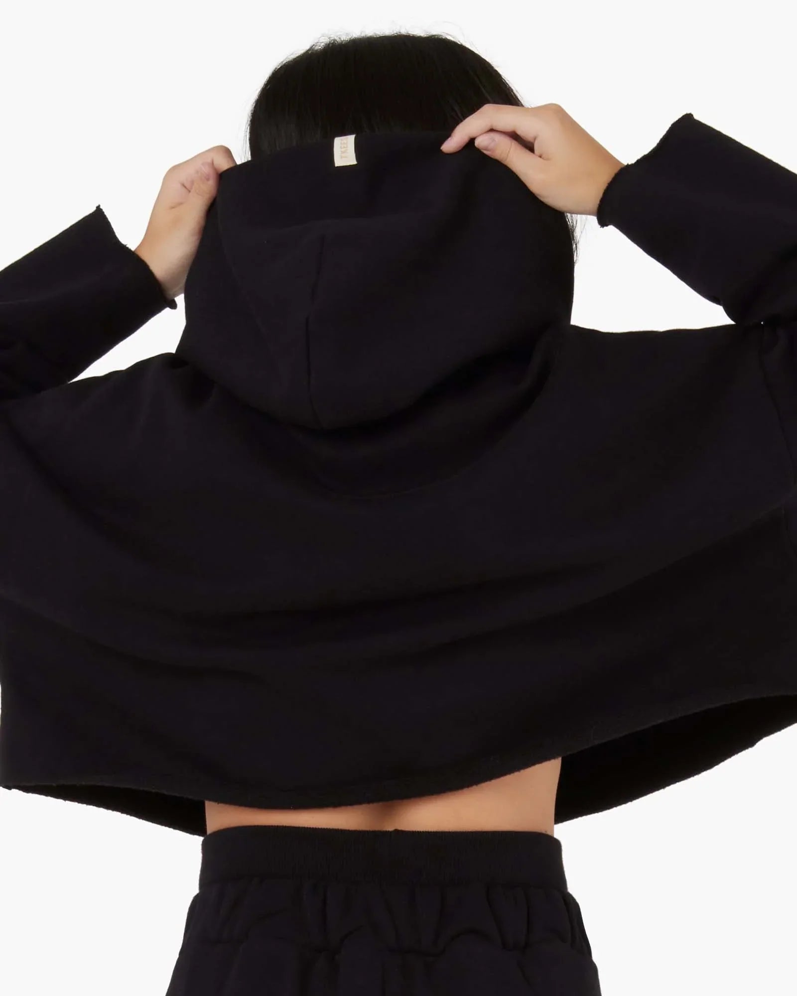 Cropped 2025 black hoodie