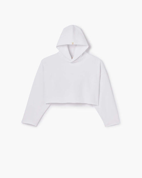 Core Fleece Cropped Hoodie in White | Sweatshirts | Women's
